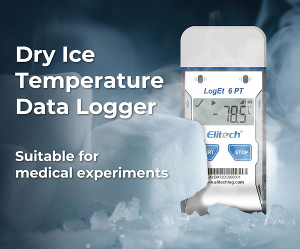 Dry Ice Single-use USB Temperature Data Logger -85℃~50℃, 30 Days(Logging interval 5 min), 16000 Points, Shadow Data, PDF Report, LogEt 6 PT