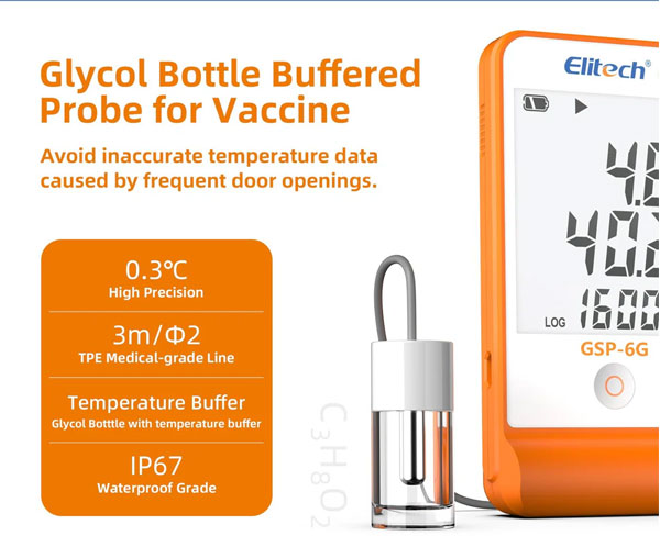 GSP-6G Digital Temperature and Humidity Data Logger with Detachable Buffered Probe with Calibration Certificate