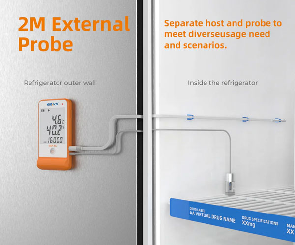 GSP-6G Digital Temperature and Humidity Data Logger with Detachable Buffered Probe with Calibration Certificate