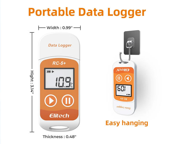 RC-5+ Reusable USB Temperature Data logger with Auto PDF Report