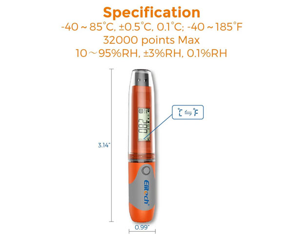 RC-51H USB Temperature and Humidity Data Logger Pen-styled Auto PDF 32000 Points